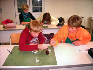 Sch&uuml;ler beim Experimentieren